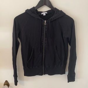 Black James Perse Zip-Up Hoodie